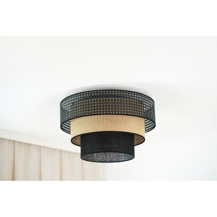 Brilagi - Stropní svítidlo DAKOTA LUNETA 1xE27/15W/230V pr. 45 cm černá/ratan