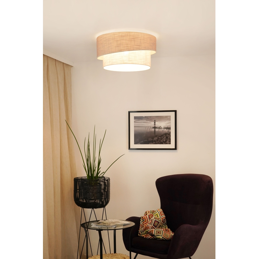 Brilagi - Stropní svítidlo DOVER SHINE 1xE27/15W/230V pr. 50 cm šedá/krémová