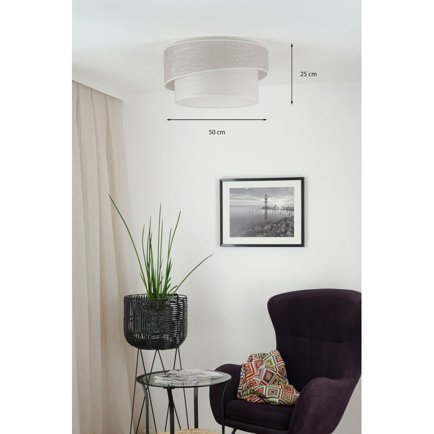 Brilagi - Stropní svítidlo DOVER SHINE 1xE27/15W/230V pr. 50 cm šedá/krémová