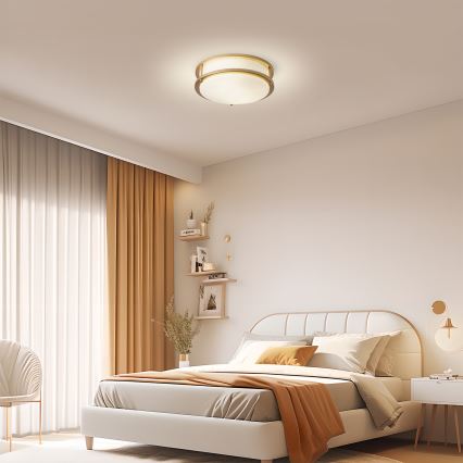Brilagi - Stropní svítidlo ELARO 2xE27/40W/230V pr. 26 cm zlatá