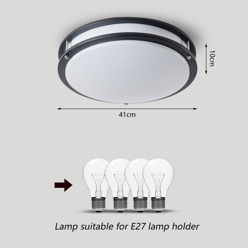 Brilagi - Stropní svítidlo ELARO 4xE27/40W/230V pr. 41 cm černá
