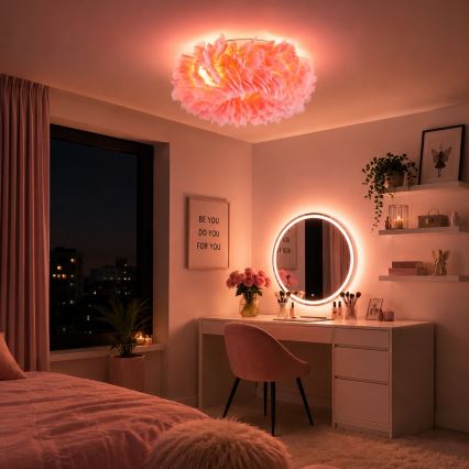 Brilagi - Stropní svítidlo FEATHER 3xE27/40W/230V pr. 40 cm růžová