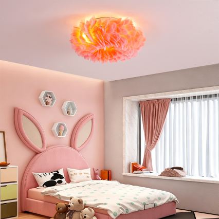 BRILAGI - Stropní svítidlo FEATHER 3xE27/40W/230V pr. 40 cm růžová