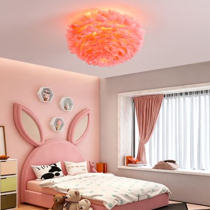 BRILAGI - Stropní svítidlo FEATHER 3xE27/40W/230V pr. 50 cm růžová