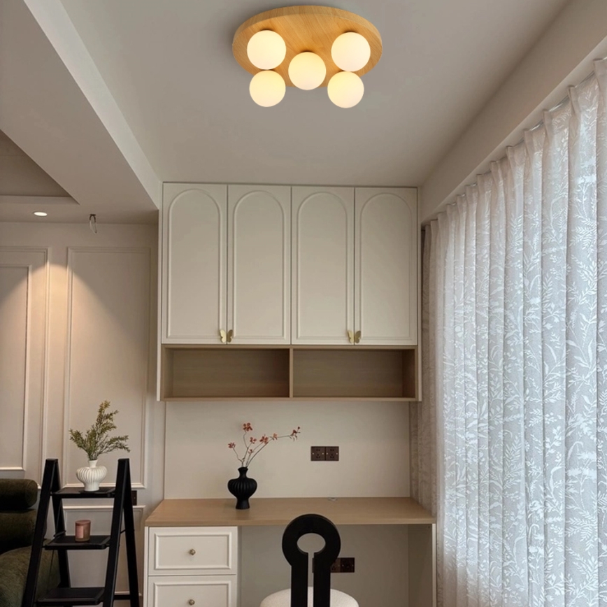 Brilagi - Stropní svítidlo LUND WOOD 5xG9/9W/230V pr. 40 cm dřevo