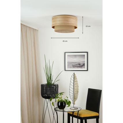 Brilagi - Stropní svítidlo MONTANA BOHO 1xE27/15W/230V pr. 45 cm hnědá