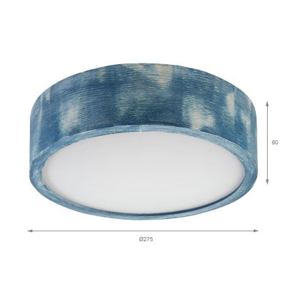 Brilagi - Stropní svítidlo PINO 1xE27/15W/230V borovice/modrá pr. 27,5 cm