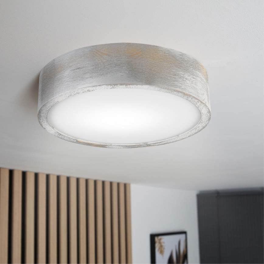 Brilagi - Stropní svítidlo PINO 1xE27/15W/230V borovice/stříbrná pr. 27,5 cm