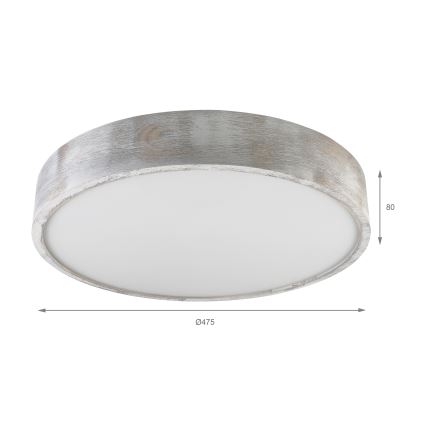 Brilagi - Stropní svítidlo PINO 3xE27/15W/230V borovice/stříbrná pr. 47,5 cm