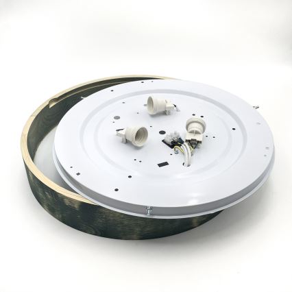 Brilagi - Stropní svítidlo PINO 3xE27/15W/230V borovice/zelená pr. 47,5 cm