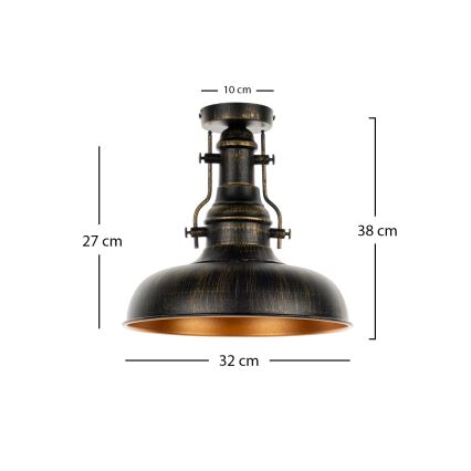 Brilagi - Stropní svítidlo PYRONIC 1xE27/40W/230V pr. 32 cm bronzová/patina