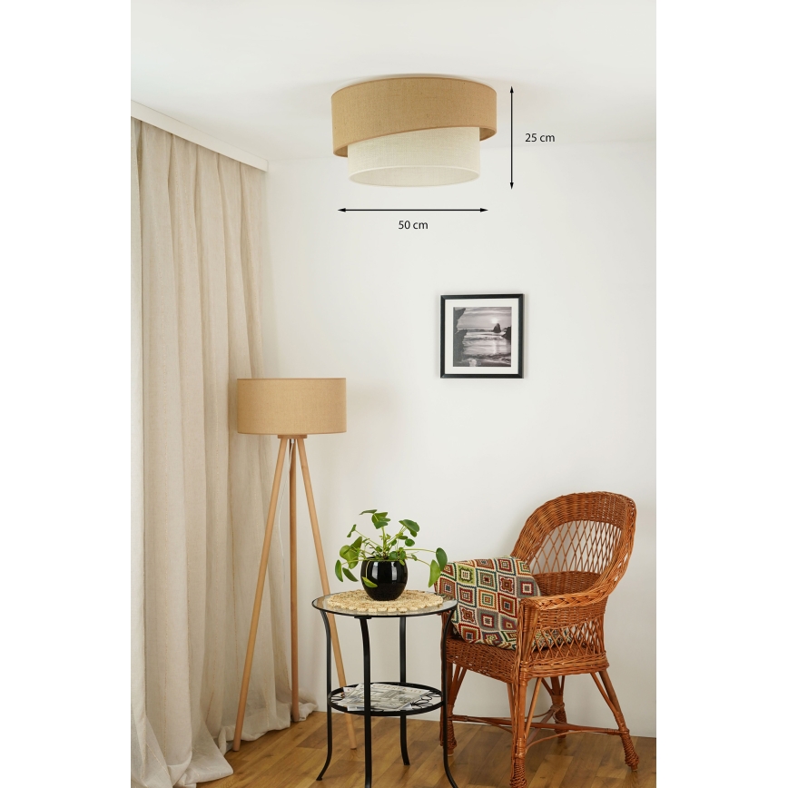 Brilagi - Stropní svítidlo SHINE 1xE27/15W/230V pr. 50 cm béžová/krémová