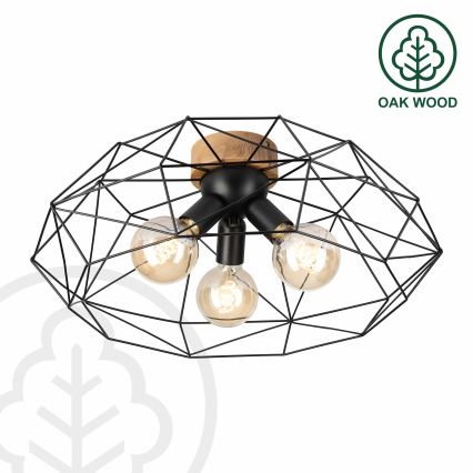 Brilagi - Stropní svítidlo WOODY BASKET 3xE27/60W/230V pr. 60 cm dub