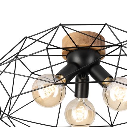 Brilagi - Stropní svítidlo WOODY BASKET 3xE27/60W/230V pr. 60 cm dub