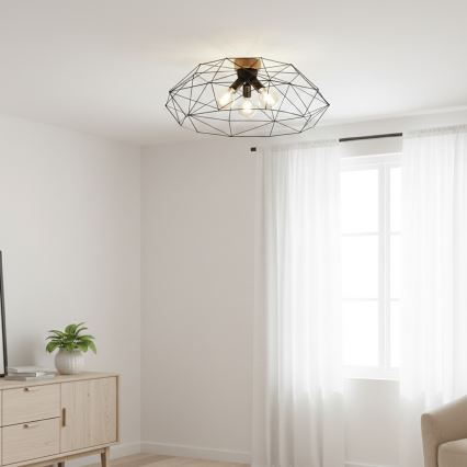 Brilagi - Stropní svítidlo WOODY BASKET 3xE27/60W/230V pr. 80 cm dub