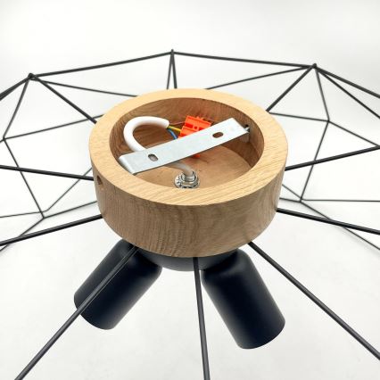 Brilagi - Stropní svítidlo WOODY BASKET 3xE27/60W/230V pr. 80 cm dub