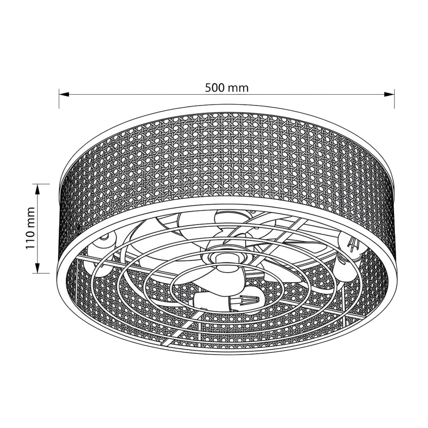 Brilagi - Stropní ventilátor 4xE27/40W/230V pr. 50 cm bambus + dálkové ovládání