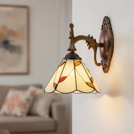Brilagi - Tiffany vitrážová nástěnná lampa FOLIA 1xE14/40W/230V
