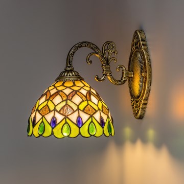Brilagi - Tiffany vitrážová nástěnná lampa MARGARET 1xE27/40W/230V