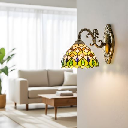 Brilagi - Tiffany vitrážová nástěnná lampa MARGARET 1xE27/40W/230V
