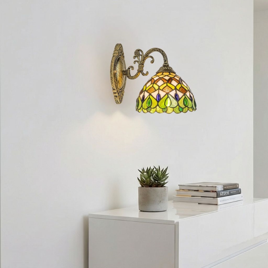 Brilagi - Tiffany vitrážová nástěnná lampa MARGARET 1xE27/40W/230V