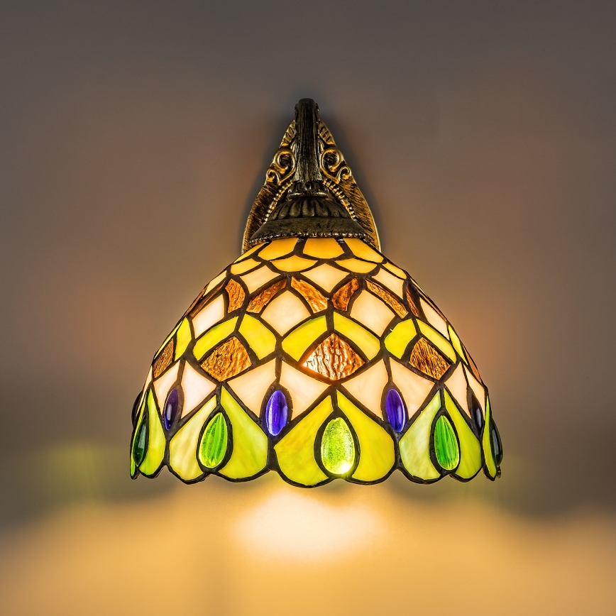 Brilagi - Tiffany vitrážová nástěnná lampa MARGARET 1xE27/40W/230V