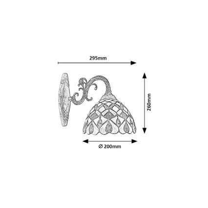 Brilagi - Tiffany vitrážová nástěnná lampa MARGARET 1xE27/40W/230V