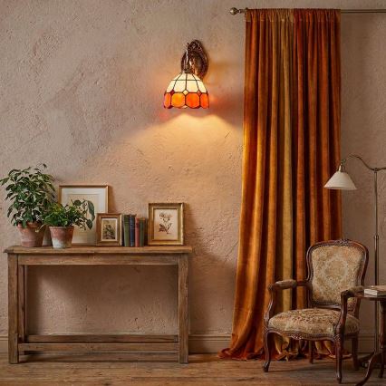 Brilagi - Tiffany vitrážová nástěnná lampa SIENNA 1xE14/40W/230V