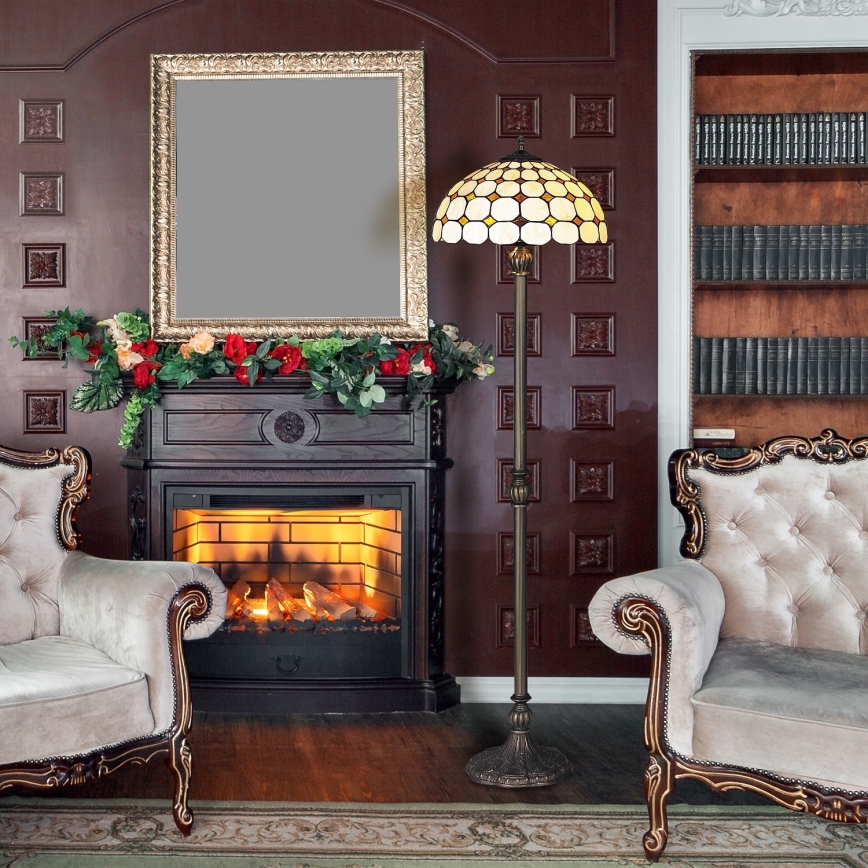 Brilagi - Tiffany vitrážová stojací lampa DORAN 2xE27/60W/230V