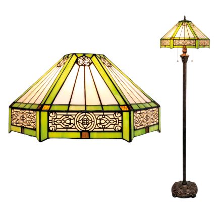 BRILAGI - Tiffany vitrážová stojací lampa EMERALD 2xE27/60W/230V