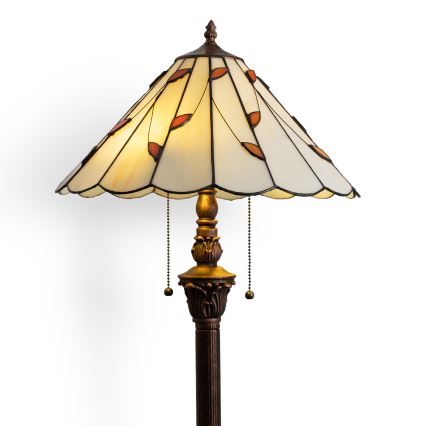 Brilagi - Tiffany vitrážová stojací lampa FOLIA 2xE27/60W/230V