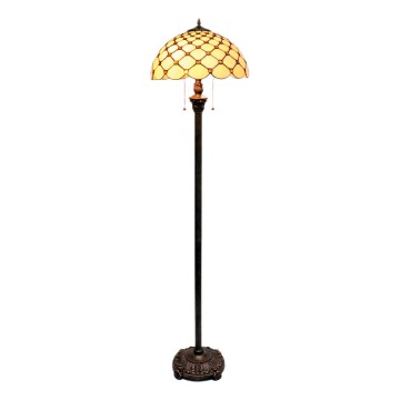 BRILAGI - Tiffany vitrážová stojací lampa IVORY SMOOTH 2xE27/60W/230V