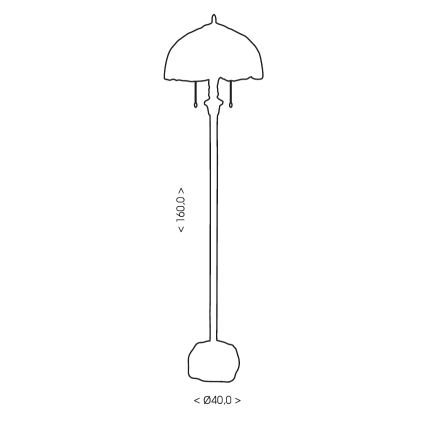 BRILAGI - Tiffany vitrážová stojací lampa IVORY SMOOTH 2xE27/60W/230V