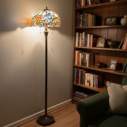 Brilagi - Tiffany vitrážová stojací lampa JUNGLE 2xE27/60W/230V