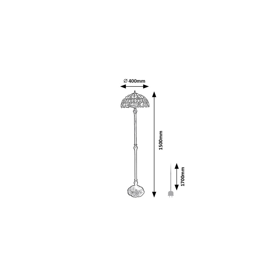 Brilagi - Tiffany vitrážová stojací lampa LORAS 2xE27/60W/230V