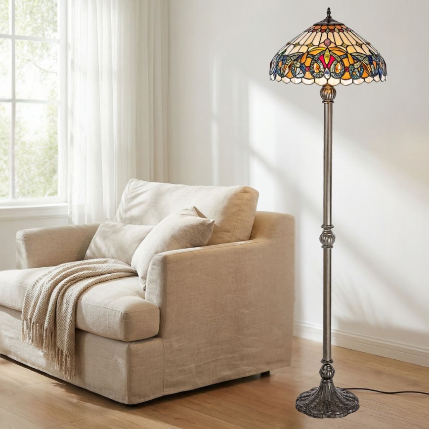 Brilagi - Tiffany vitrážová stojací lampa LUISA 2xE27/60W/230V