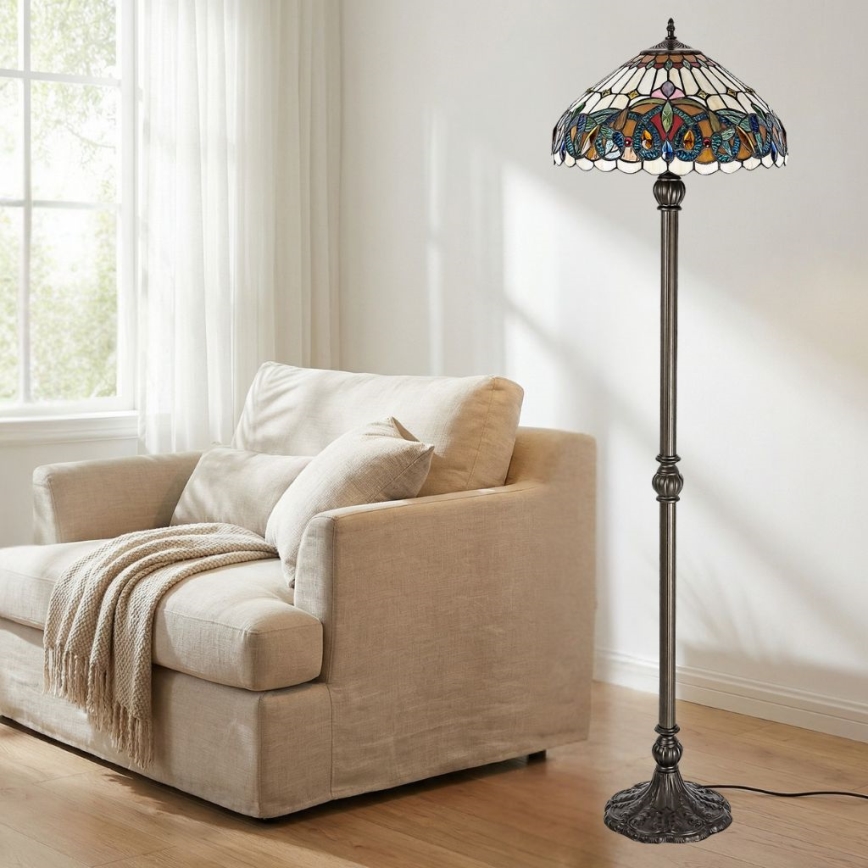 Brilagi - Tiffany vitrážová stojací lampa LUISA 2xE27/60W/230V