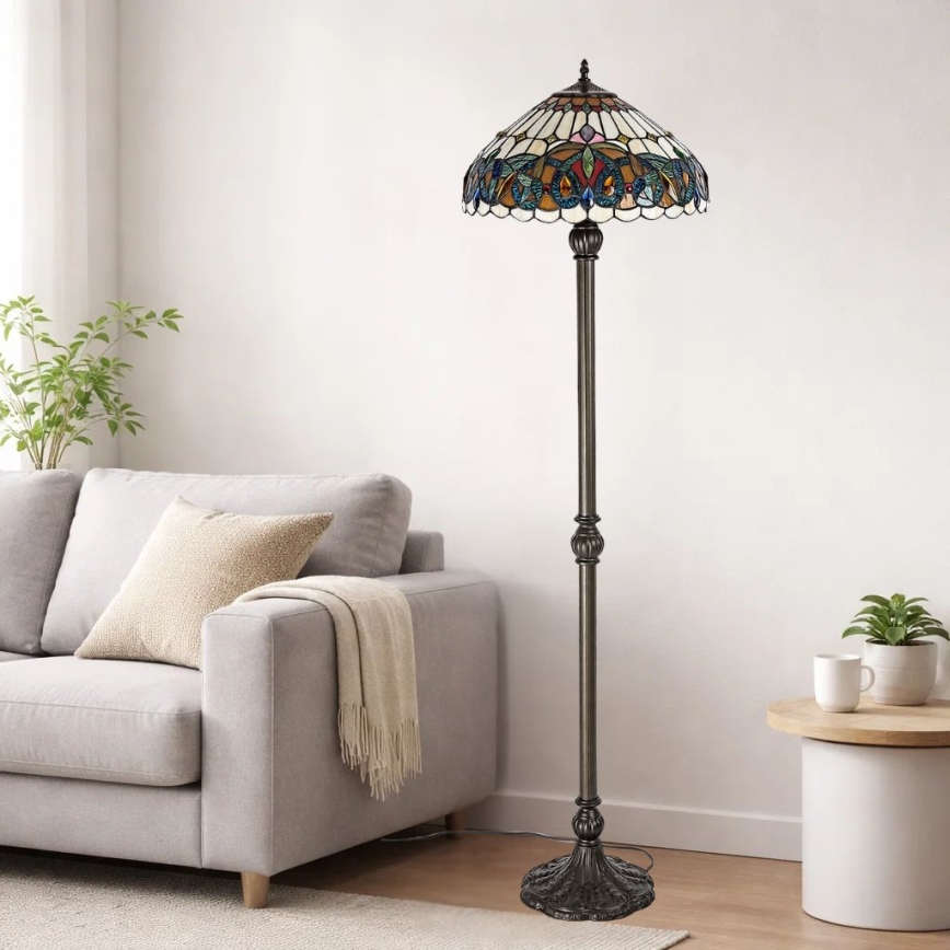 Brilagi - Tiffany vitrážová stojací lampa LUISA 2xE27/60W/230V