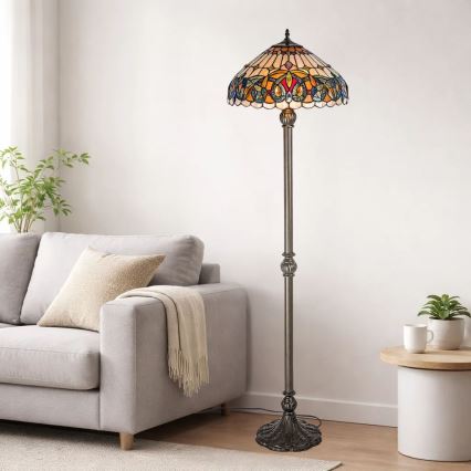Brilagi - Tiffany vitrážová stojací lampa LUISA 2xE27/60W/230V