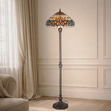 Brilagi - Tiffany vitrážová stojací lampa LUISA 2xE27/60W/230V