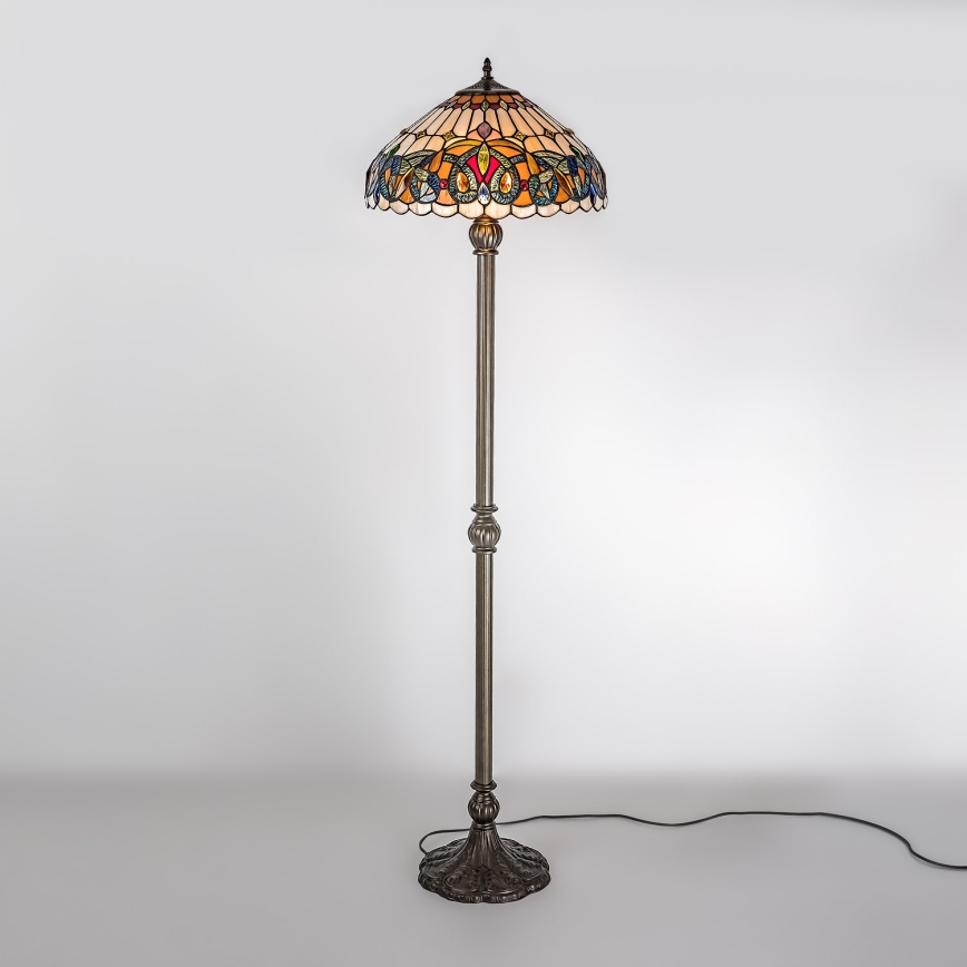 Brilagi - Tiffany vitrážová stojací lampa LUISA 2xE27/60W/230V