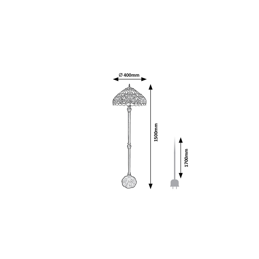 Brilagi - Tiffany vitrážová stojací lampa LUISA 2xE27/60W/230V
