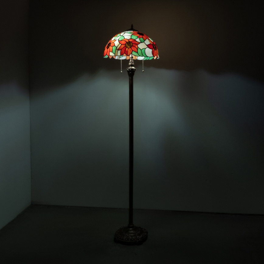Brilagi - Tiffany vitrážová stojací lampa SUNFLOWER 2xE27/60W/230V