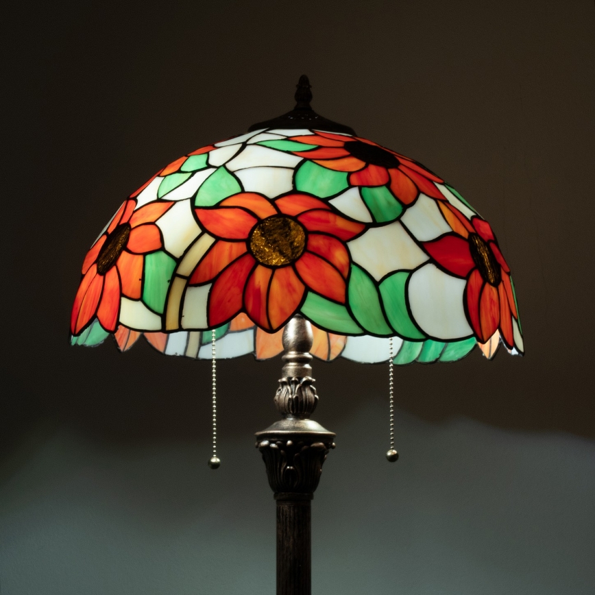 Brilagi - Tiffany vitrážová stojací lampa SUNFLOWER 2xE27/60W/230V