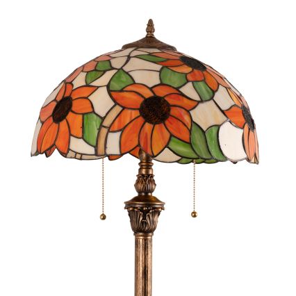Brilagi - Tiffany vitrážová stojací lampa SUNFLOWER 2xE27/60W/230V