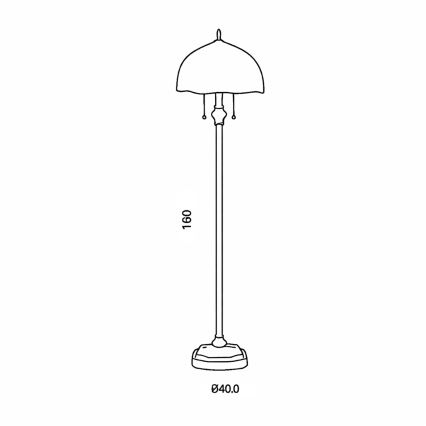 Brilagi - Tiffany vitrážová stojací lampa SUNFLOWER 2xE27/60W/230V