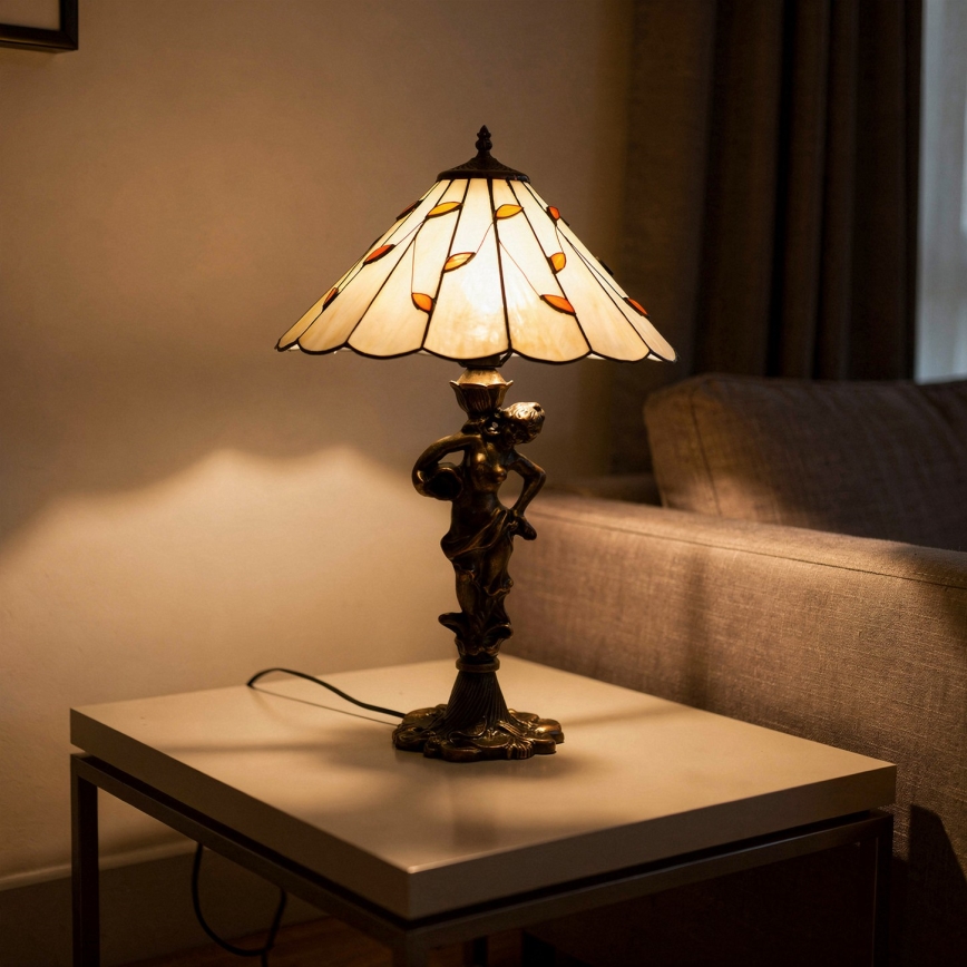 Brilagi - Tiffany vitrážová stolní lampa FOLIA 1xE27/60W/230V