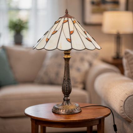 Brilagi - Tiffany vitrážová stolní lampa FOLIA 2xE27/60W/230V