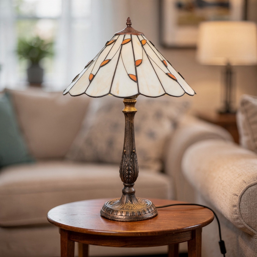 Brilagi - Tiffany vitrážová stolní lampa FOLIA 2xE27/60W/230V
