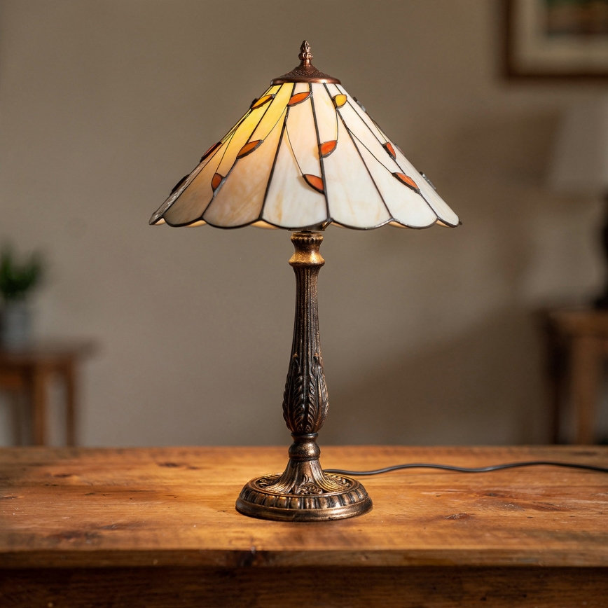 Brilagi - Tiffany vitrážová stolní lampa FOLIA 2xE27/60W/230V